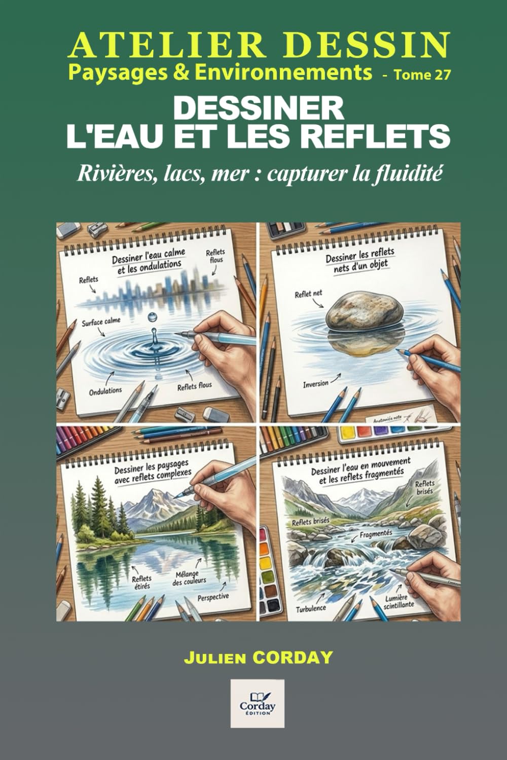Dessiner l'eau et les reflets: Rivières, lacs, mer : capturer la fluidité (ATELIER DESSIN)