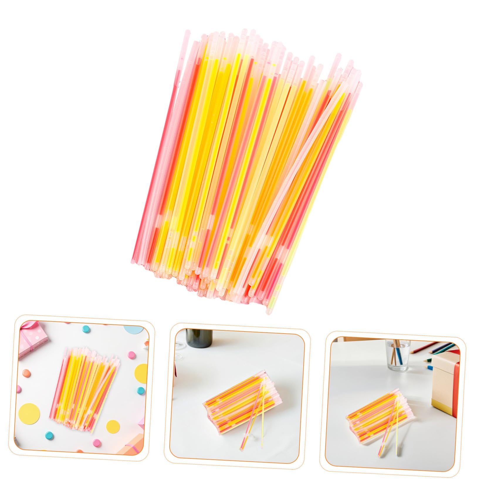 Pulseras de Palitos Luminosos 150 Piezas de Plástico para Fiesta
