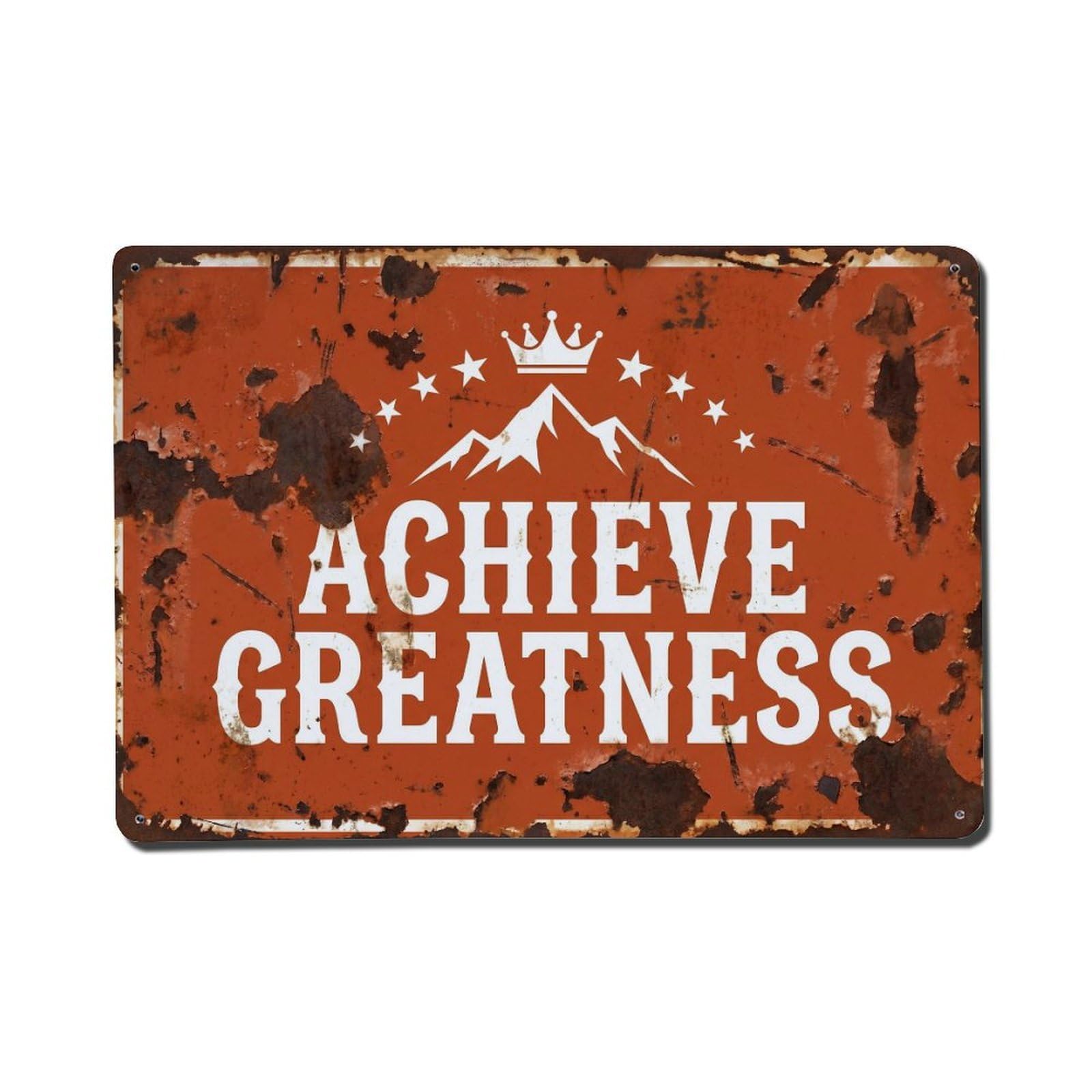 Achieve Greatness Victory Retro Motivational Slogans Vintage Metal Tin Sign Wall Decor for Cafe, Club, Garden Metal Poster 8x12Inch