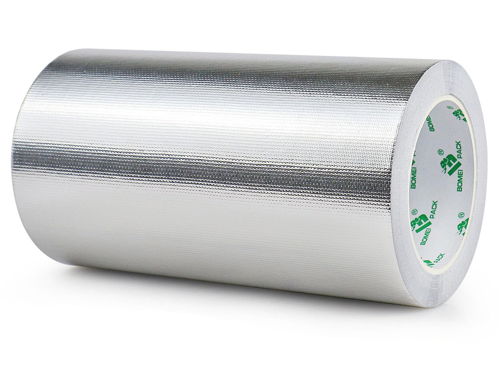 BOMEI PACK Cinta de aluminio reforzada, 200 mm x 20 m, resistente al calor, impermeable, para reparar superficies metálicas, sellar, reparar y aislar