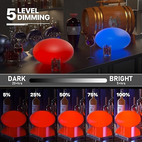 Miniatura 5 de MoNiBloom Luz oblata LED de 12 pulgadas con control remoto, recargable, 16 colores cambiantes, lámpara de escritorio, luz de guardería, lámpara de