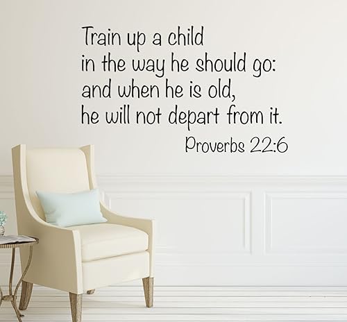 Miniatura 2 de Religious Quote Proverbs 22:6 - Vinilo adhesivo para pared, con texto en inglés "Train Up a Child in The Way He Should Go", para decoración del
