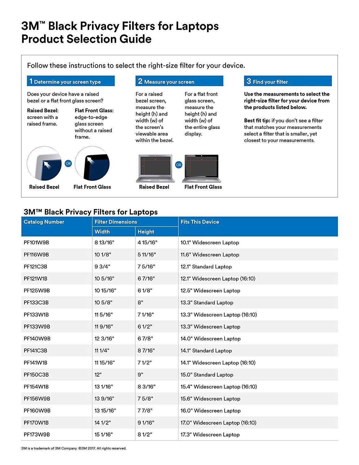 3M Privacy Filter for 15.6" Widescreen Laptop, Nero
