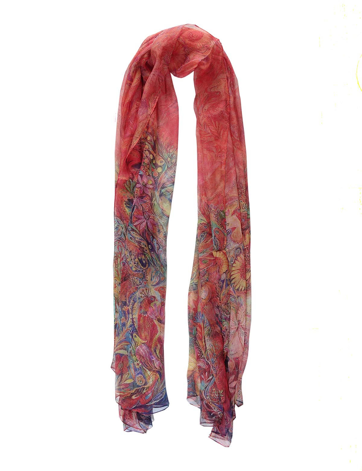 Sciarpa da donna in 100% seta, leggera, di lusso, 68 x 43 cm Color001. 90