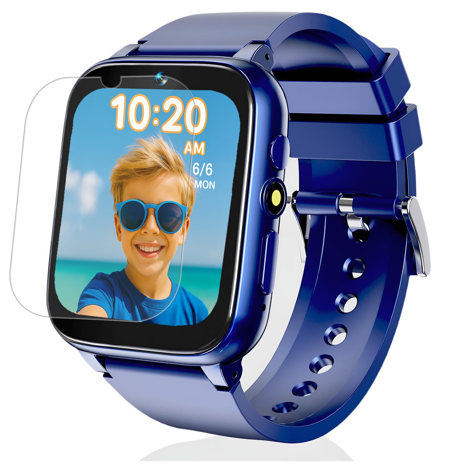 iCHOMKE Smart Watch for Kids, Girls Boys Smartwatch with 26 Games Camera Video Recorder and Player, Pedometer Calendar Flashlight, Audio Book etc.,
