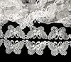 FQTANJU 3 Butterfly Lace Edge Trim Pearl Wedding Applique DIY Sewing in White 3 Yards