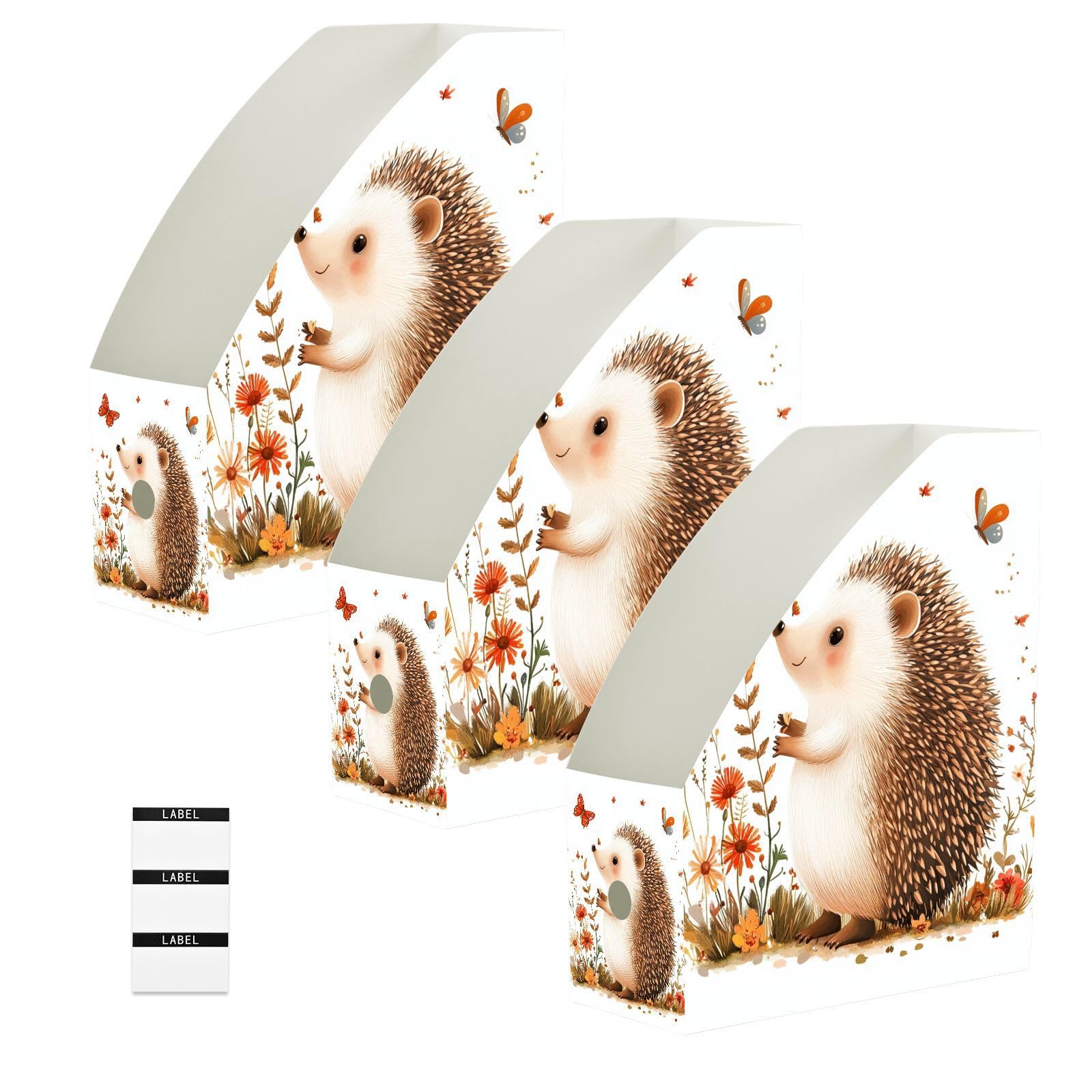 Boîte de rangement décorative pliable dessin animé hérisson pour créer un espace de travail joyeux