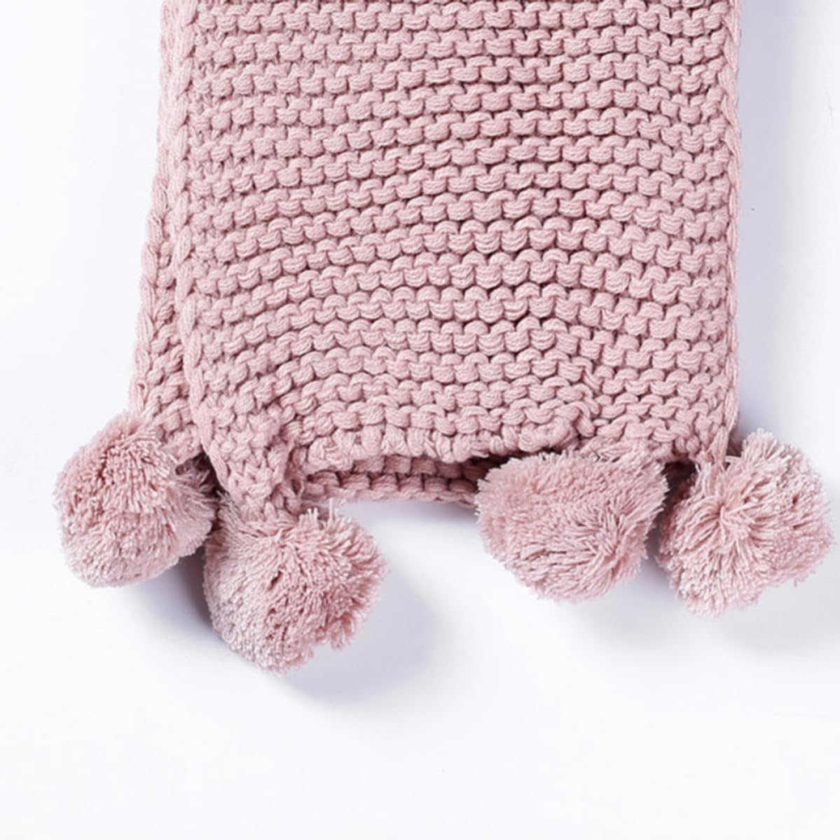 YARNOW Warm Scarf Pink Cotton Thick Fuzzy Ball for Winter Outdoor