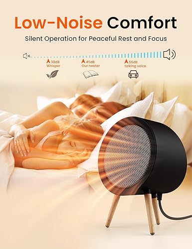 Miniatura 7 de Gaiatop Calentador de espacio portátil para uso en interiores, pequeño calentador eléctrico de escritorio para dormitorio u oficina, calefacción de