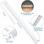 Litever Under Kit d'éclairage de cabinet Plug-in, 6 pcs 12 Pouces LED Bars légers. Super lumineux variable connectable pour la cuisine comptoir plateau plateau placard affichage lumière. blanc chaud 3000K
