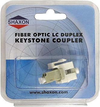Shaxon BM303WLCD-B, Duplex LC to LC Fiber Optic Keystone Feed Through Coupler - White