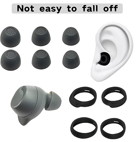 Miniatura 4 de Kit de almohadillas para Galaxy Buds FE SM-R400N de silicona de repuesto, con gancho para las orejas, alas de gel antideslizantes, cabe en la funda
