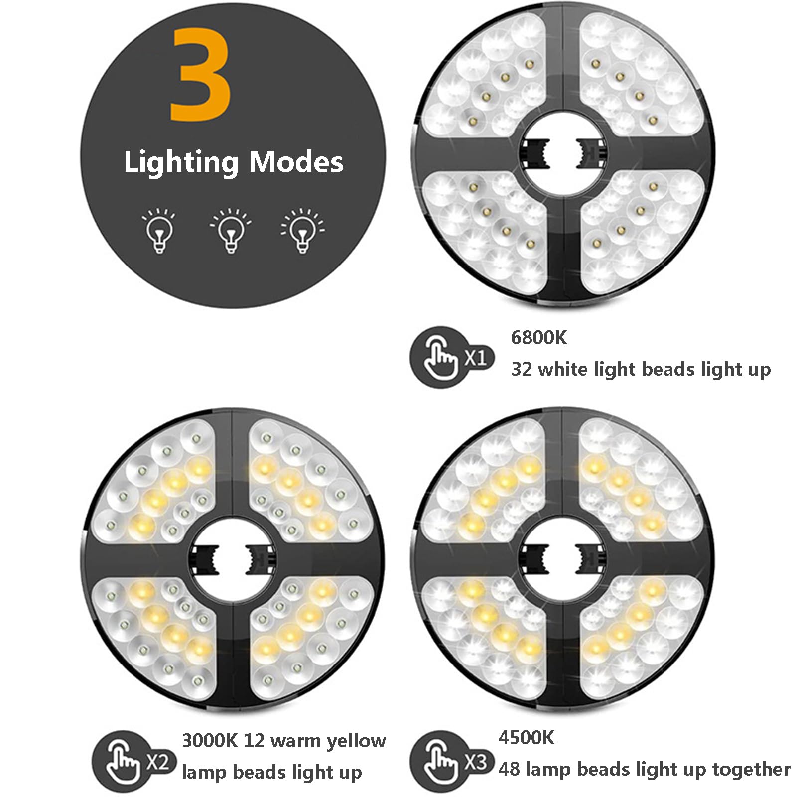 Luces De Paraguas/Parasol Al Aire Libre Luz De Sombrilla De Patio Luces De Iluminación para Sombrilla De Jardín Al Aire Libre 48 Luz LED con 3 Modos para Piscina Terraza Jardín Y Playa