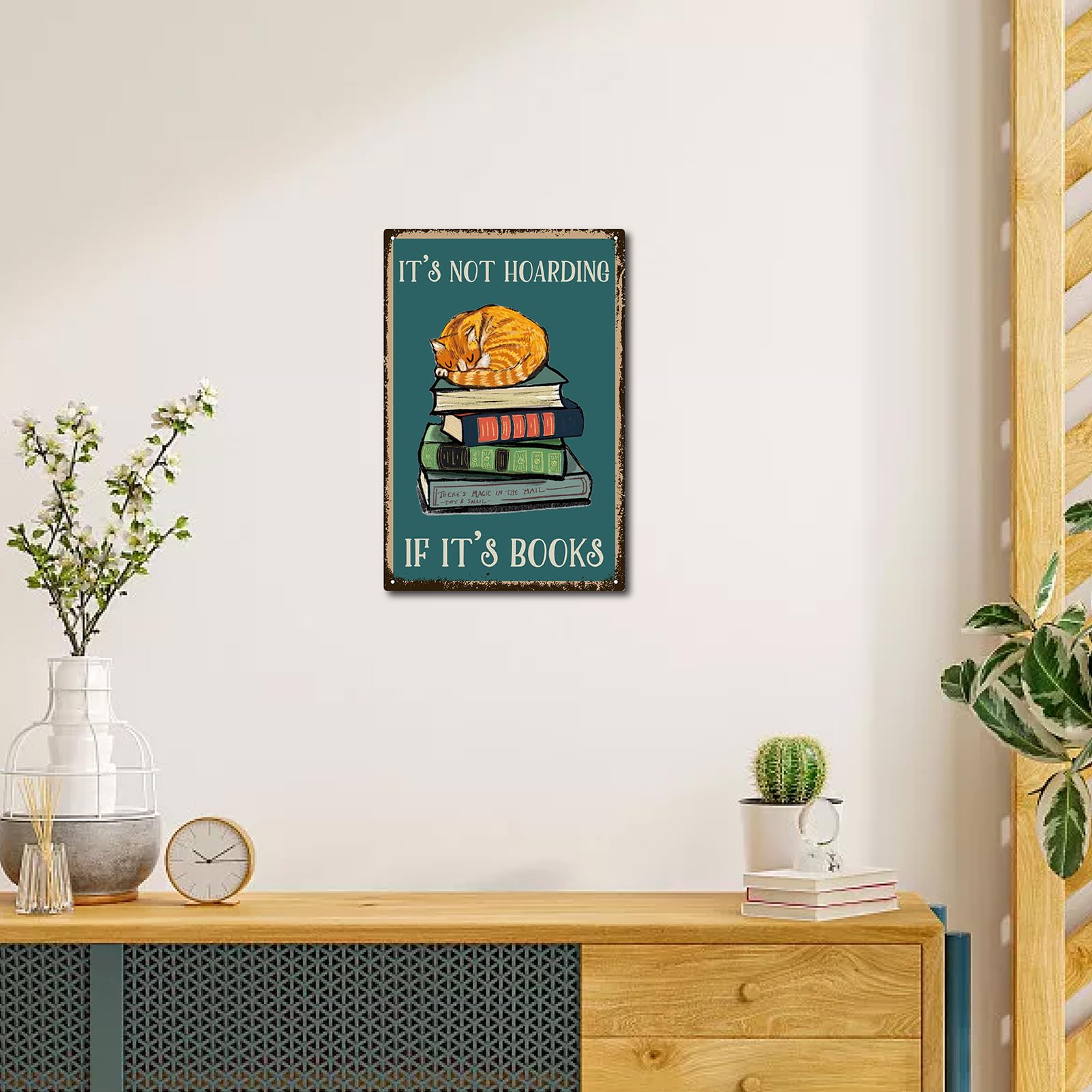 CREATCABIN Gatto Targa in Metallo Targa in Metallo Vintage Being Normal IS Noioso Poster Pittura retrò Ferro Decorazione da Parete Arte Murale da Appendere per Soggiorno Home Cafe 30x20cm