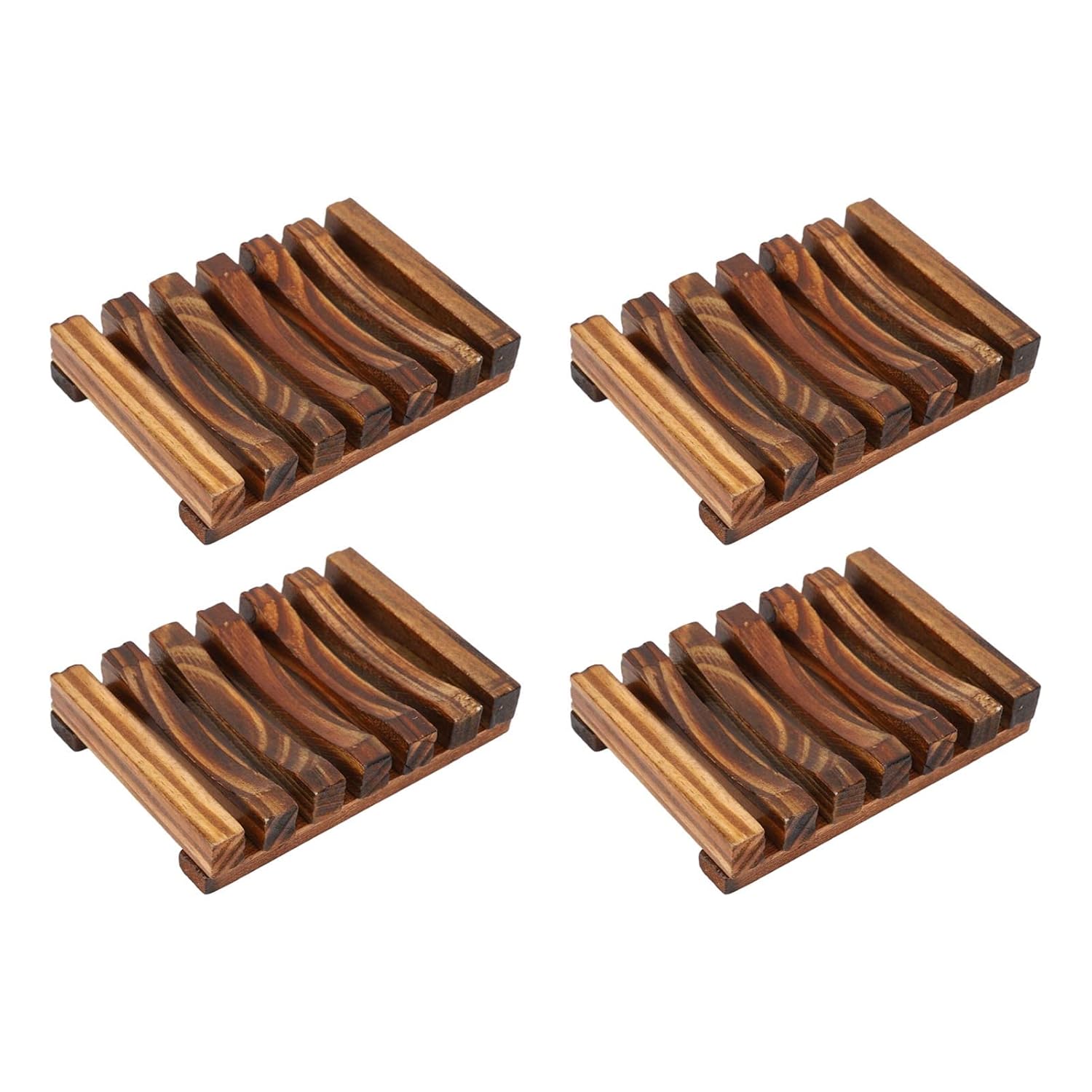 Bamboo Soap Holder, Bamboo Soap Saver Good Ventilation 4 Pcs Beautiful