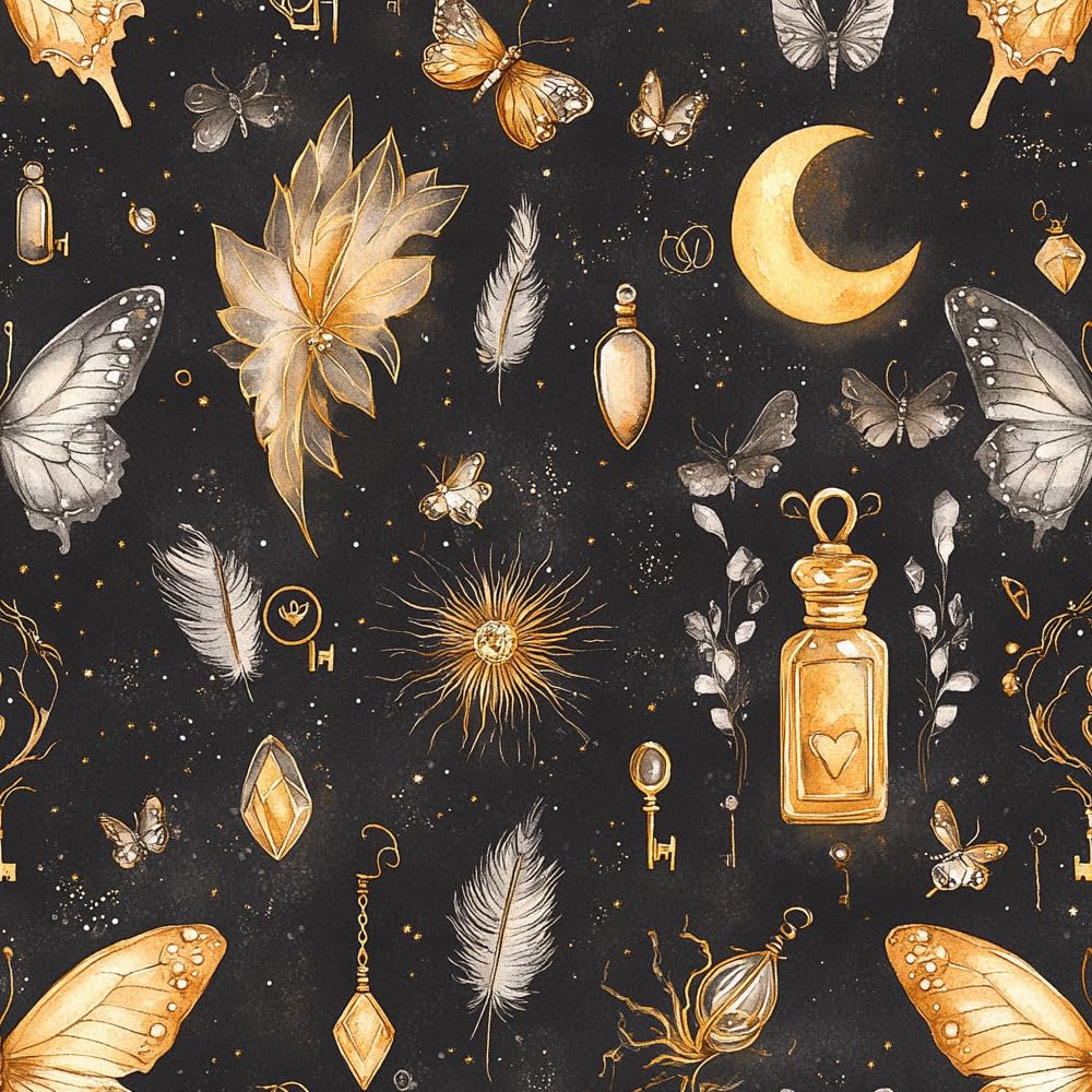 JIAOQSS Self Adhesive Wallpaper Glitter Sun Mushroom Stick on Wallpaper Cartoon Butterfly for Living Room Bedroom Waterproof Art Deco Wallpaper Vinyl Sticky Back Plastic