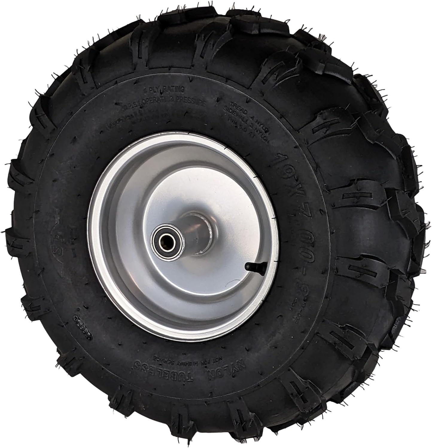RedCap 19x7.00-8 Front Tire & Wheel Rim Assembly Pre-mounted for Coleman CT200U BT200X CT200UEX 196cc Hisun 200-3 200-7 Axis M200 Mini Bike with 6202RS Bearings (Silver)
