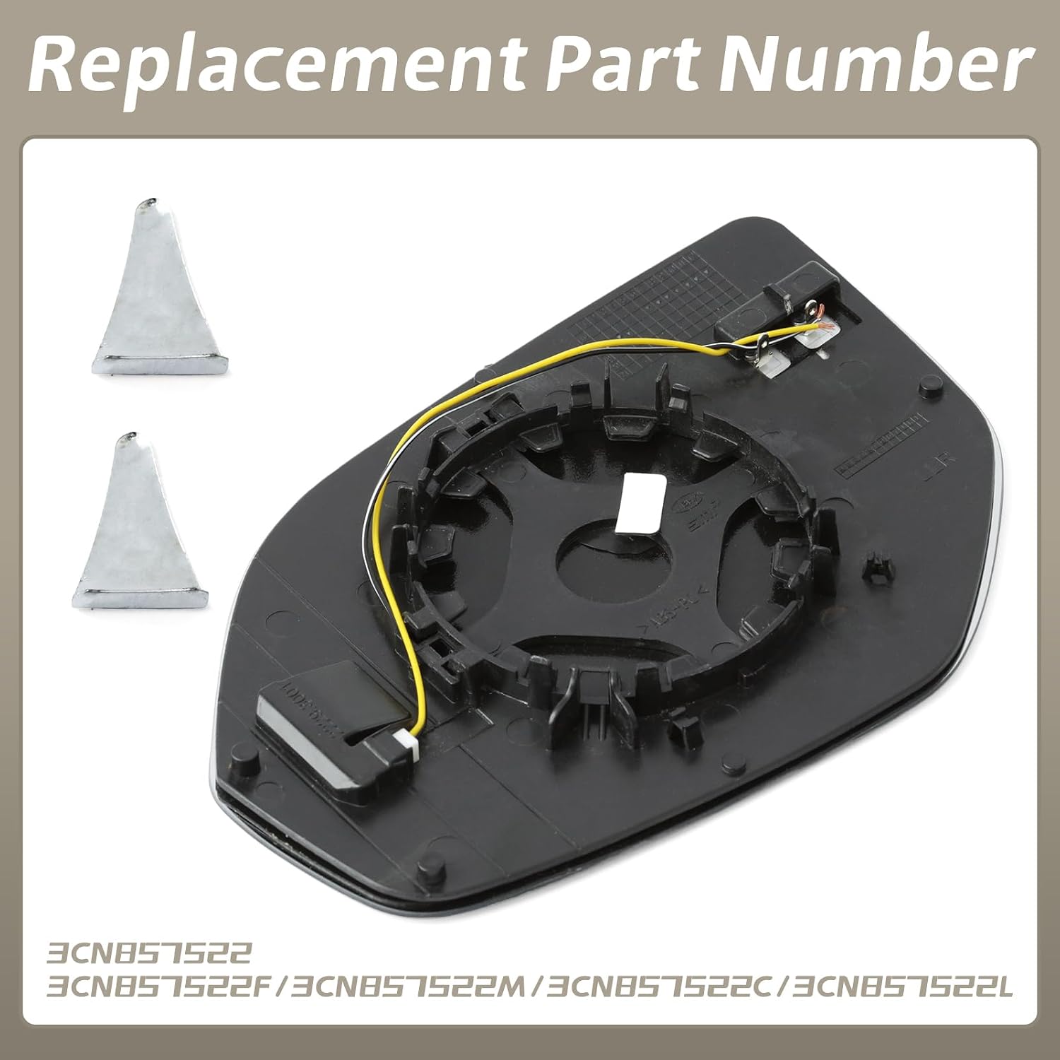3CN857522 Passenger Side Heated Mirror Glass Replacement for VW Atlas 2018-2026 for VW Atlas Cross Sport 2020-2026, Right Rearview Mirrors with Blind Spot, Replace 3CN857522F