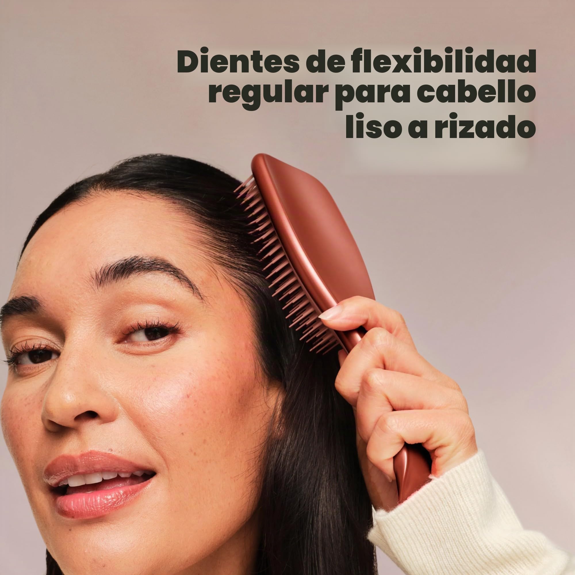 Tangle Teezer Ultimate Detangler Hairbrush - Cepillo Desenredante para Pelo Seco y Mojado - Apto para Todo Tipo de Cabello - Púas de Doble Altura, Menos Rotura y Sin Nudos - Cromado Bronce Chocolate