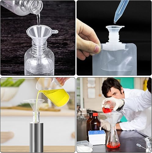 Miniatura 6 de RIIEYOCA Bolsa de embalaje vacía de plástico transparente líquido de viaje portátil de 12 piezas, con embudo, gotero, cepillo, utilizado para