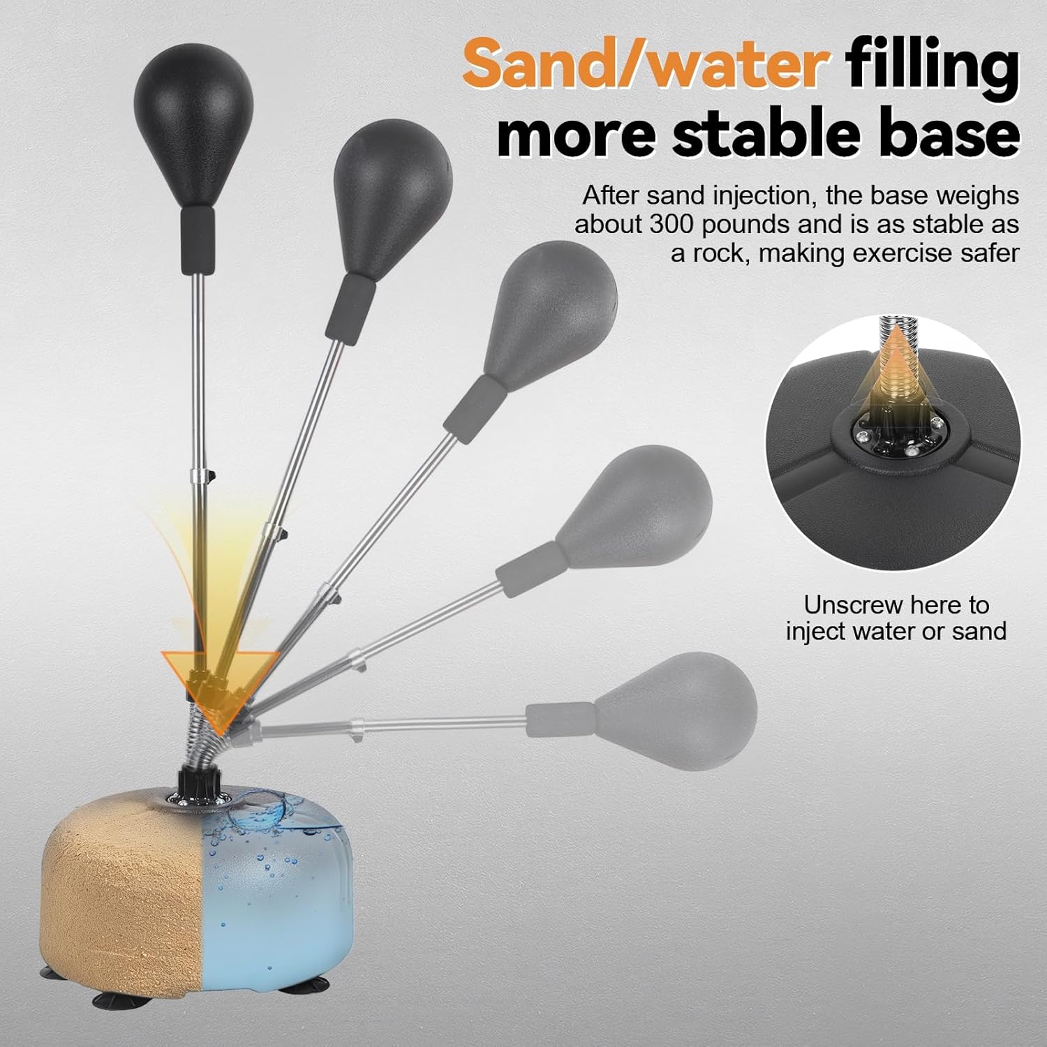 Punching Bag with Stand, Height Adjustable Boxing Bag for Teens Adults 14+ Standing Boxings Equipment Speed Bags with Boxing Gloves for Home Gym, MMA Training, Fitness & Stress Relief