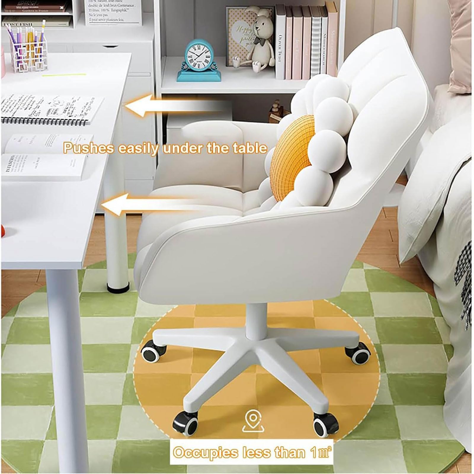 Sedia da gioco ergonomica girevole da ufficio con altezza regolabile, comoda sedia imbottita per casa, ufficio, studio e sessioni di gioco
