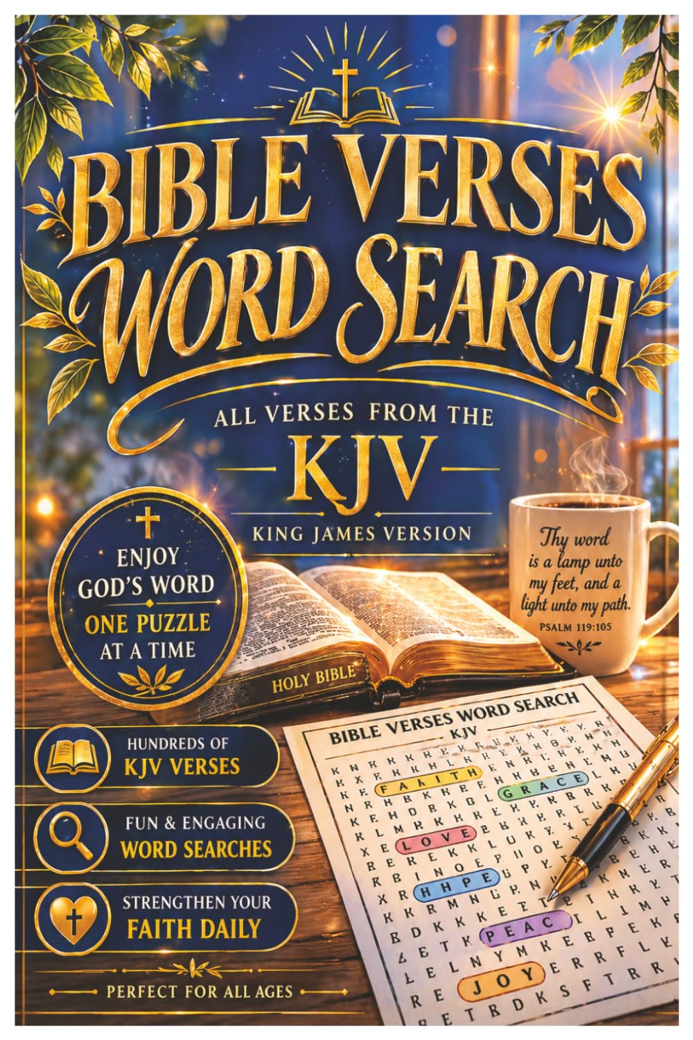 BIBLE VERSES WORD SEARCH: Fun Scripture Puzzles for Kids, Adults, and Seniors — Discover God's Word One Puzzle at a Time