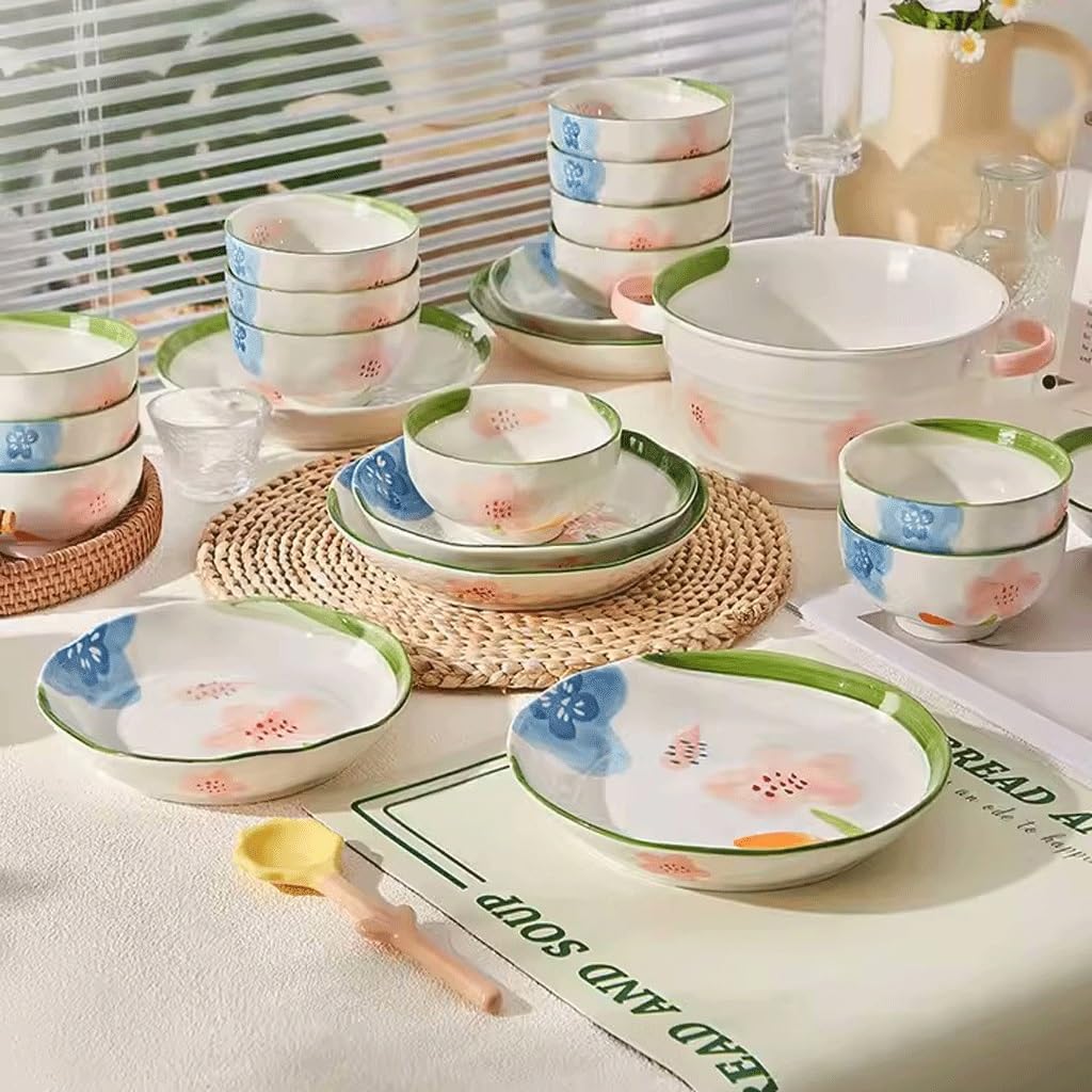 Tazones de Ramen Tazones de frutas Tazón de arroz doméstico de cerámica de 4 pulgadas, cuenco de comer, cuenco de sopa, tazón pequeño, apto para microondas y lavavajillas Ensaladera Platos planos