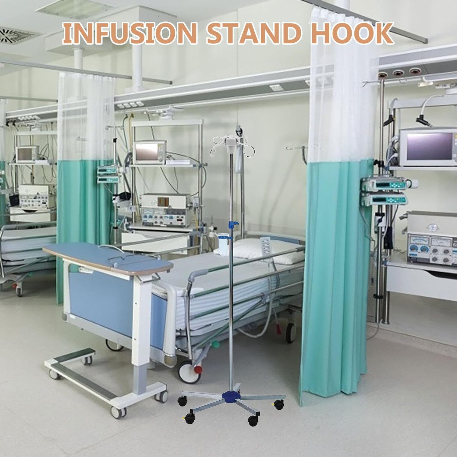 Beavorty Infusion Rack Hooks Infusion Stand Accessories for Clinics and Hospitals Grey Fits