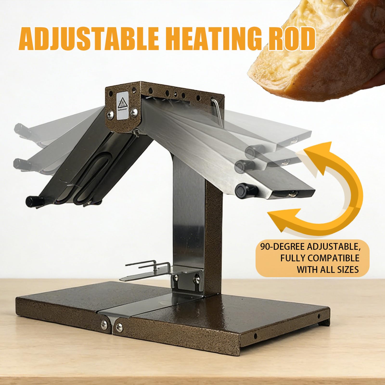 Komercyjny topielnik sera, elektryczny grill do topienia sera Raclette, szybko nagrzewający się grill Raclette, tradycyjna maszyna do topienia sera Raclette, regulowany w zakresie 0~90°