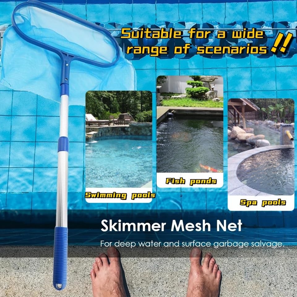 Épuisette De Piscine Multifonction Gaiatop - Filet De Fond Et De Surface, Profonde Avec Bec Pour Nettoyage Efficace