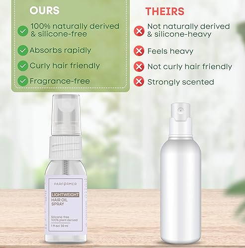 Miniatura 4 de Parformer Suero ligero de aceite para el cabello sin silicona  Suero suave para encrespamiento seco dañado rizado puntas abiertas cabello fino a
