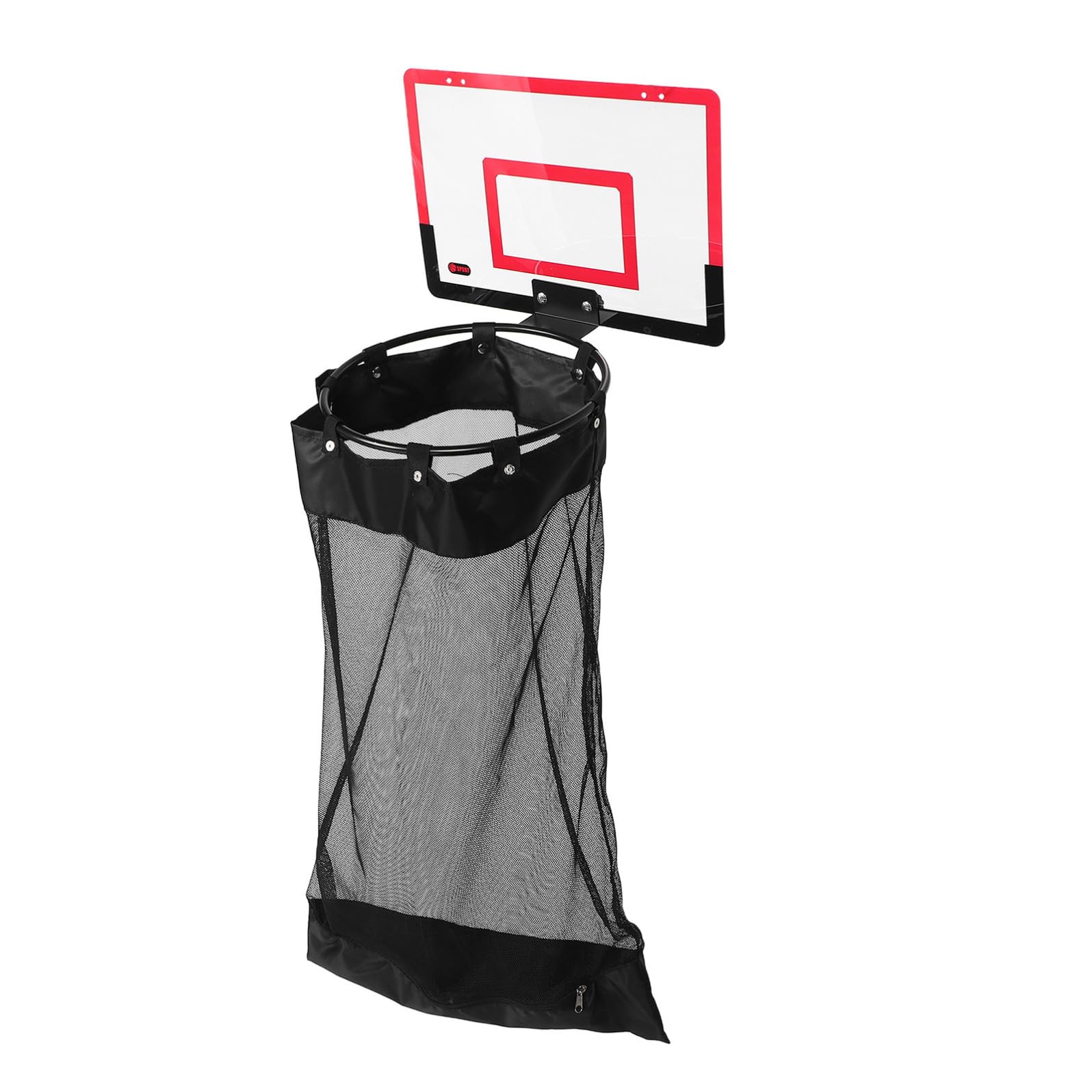 Ciieeo Cesto Portabiancheria Canestro da Basket, Borsa Portaoggetti da Porta in Plastica e Tessuto Mesh, Cerniera, Rosso, per Porte e Piccoli Spazi, per Camera e Dormitorio
