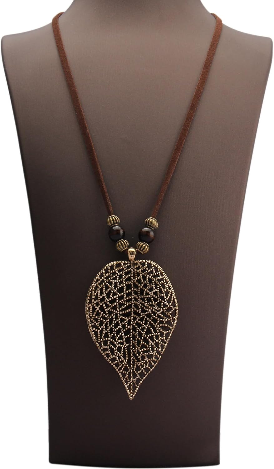 Leather Necklace for Women Long Boho Pendant Hippie Choker Necklace Bohemian Layered Leather Rope Wooden Jewelry Gifts - Image 6