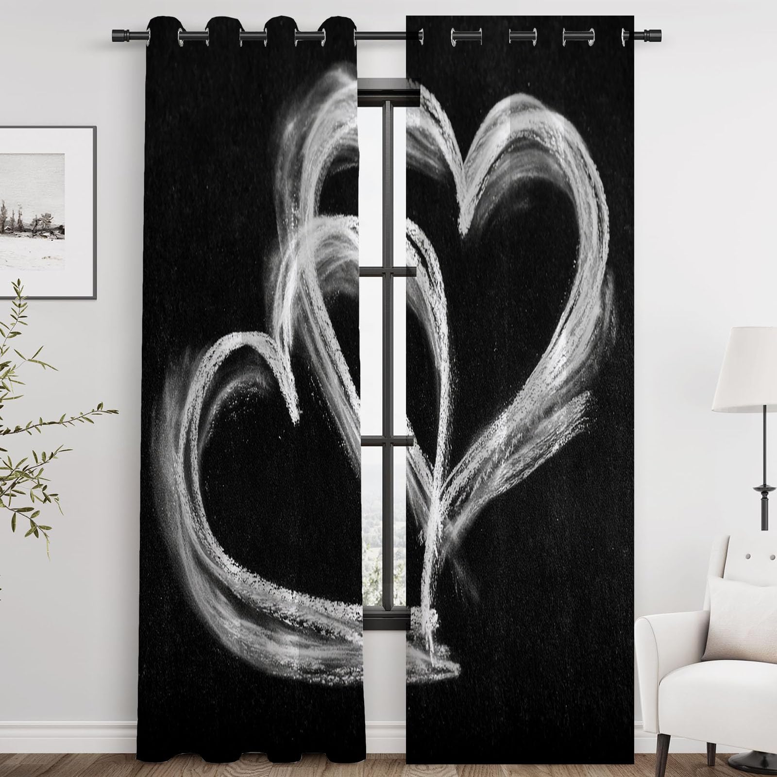 Zasłony do sypialni abstrakcyjne linie eleganckie krótkie zazdrostki do sypialni kuchni okna jadalnia sypialnia-300 cm x 140 cm (2 panele)