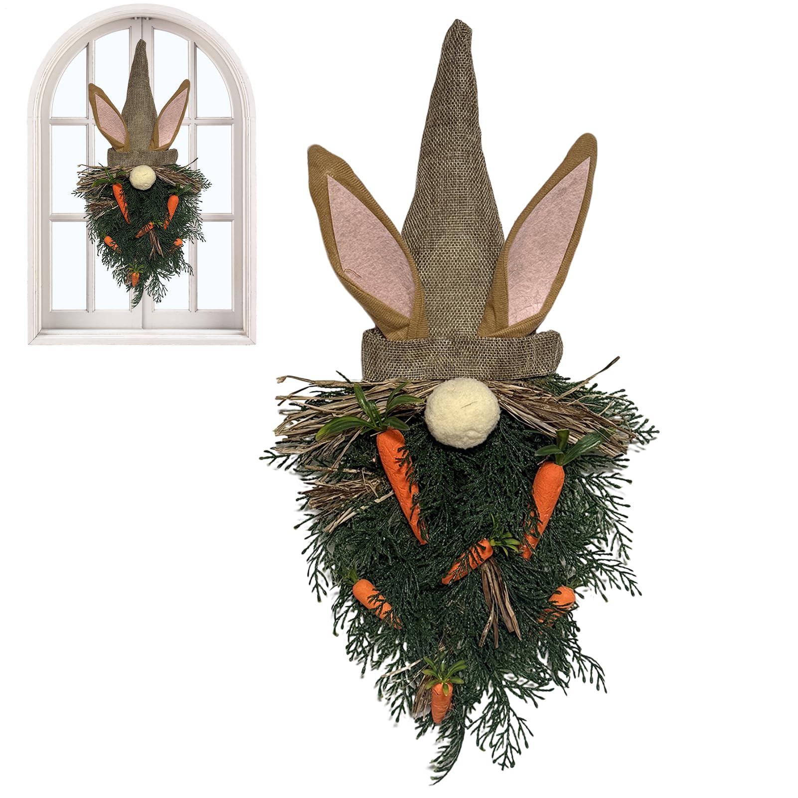 Couronne de Pâques lapin pour porte d'entrée et déco rustique