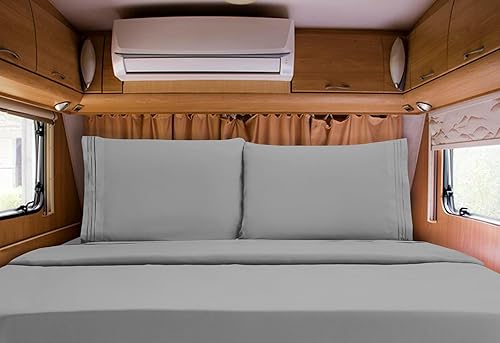 Vista 89 de Elegant Comfort - Juego de sábanas de microfibra, 1500 hilos, tipo hotelero, bordado de tres líneas, 4 piezas, suaves, resistentes a arrugas y Aqua