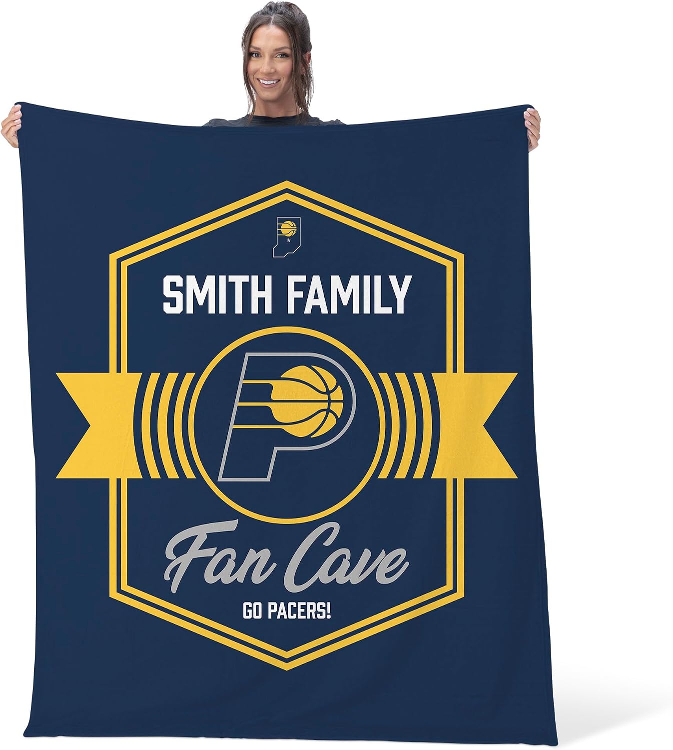 NORTHWEST NBA Indiana Pacers, Dominion, Personalized Silk Touch Throw Blanket, 50 x 60 Inches