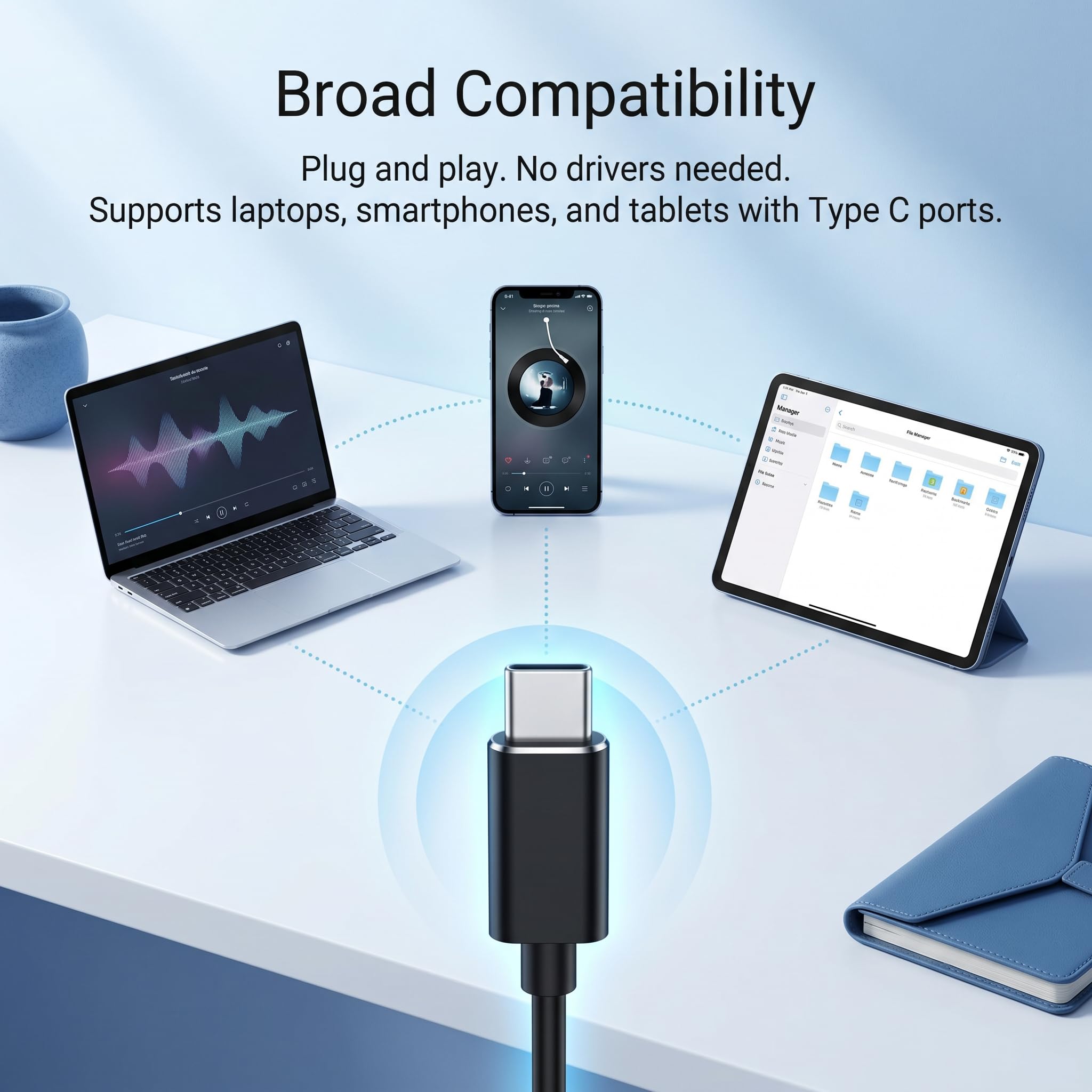 Externe Soundkarte USB C, USB C Soundkarte auf 3,5 mm Klinke Audio Adapter mit Kopfhörer Ausgang und Mikrofon Eingang, 3D Stereo Plug and Play für PC Laptop Mac PS4 PS5 Xbox Windows Gaming
