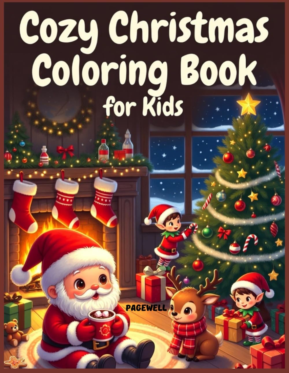 Cozy Christmas Coloring Book for Kids: Fun & Cute Holiday Scenes to Color | Reindeer, Gingerbread, Carols, Gifts & Winter Magic