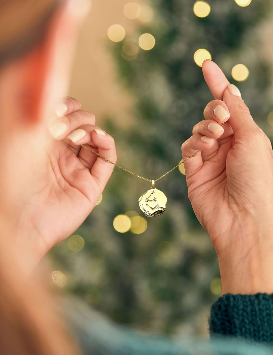 S925 Sterling Silver Lab Grown Diamond Necklace for Womens,Zodiac 12 Constellation Diamond Pendant Necklace,Birthday Gift for Her,Dainty Gold Jewelry - Image 6