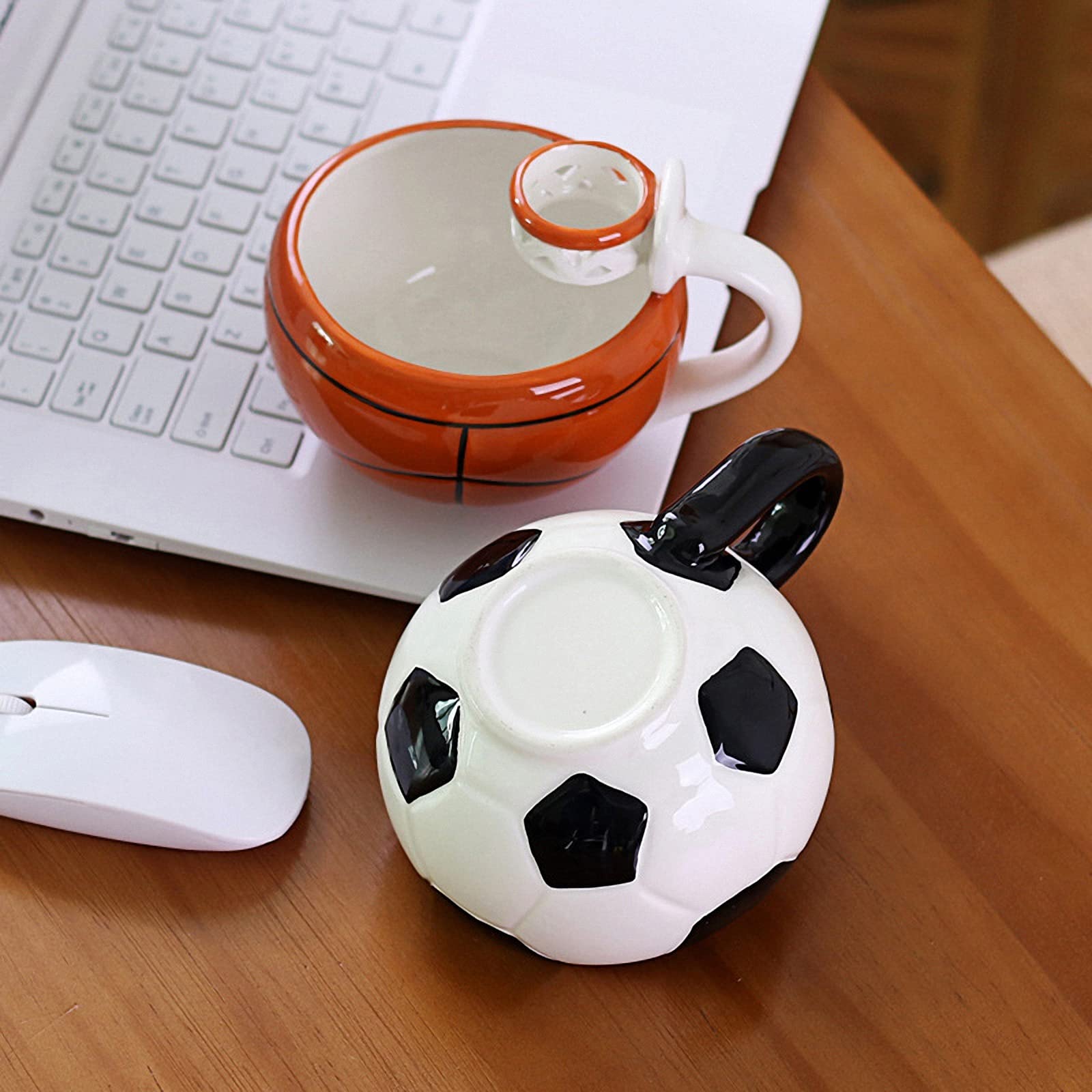 Tazza da Basket/Calcio in Ceramica Creativa con Manico, Scuola Personale/Ufficio/Tazza da casa/Tazza d'Acqua, Tazza da caffè per Bambini, insalatiera di Frutta