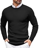 Mens Dress Pullover Sweater Lightweight Waffle Knit Sweater Slim Fit Crewneck Business Casual Sweater