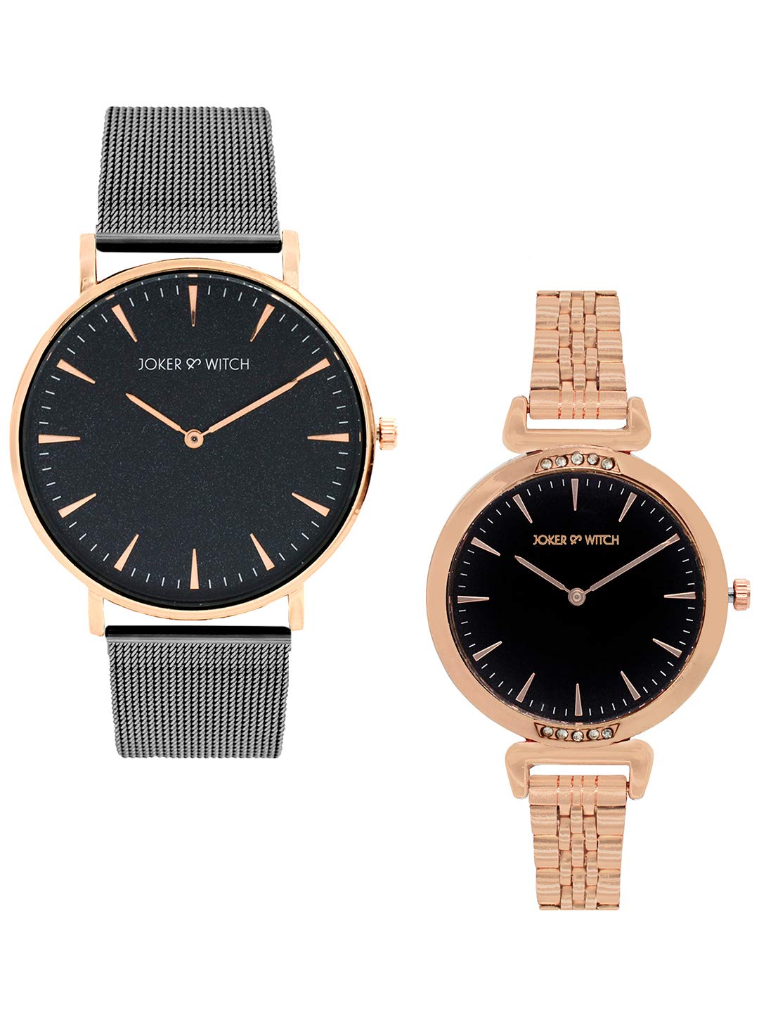Joker & Witch Stainless Steel Unisex Fitz & Olivia Couple Analog Watch Gift Set For Men And Women, Dial_Black, Band_Brown (B08WR51TCZ) Amazon Price History, Amazon Price Tracker