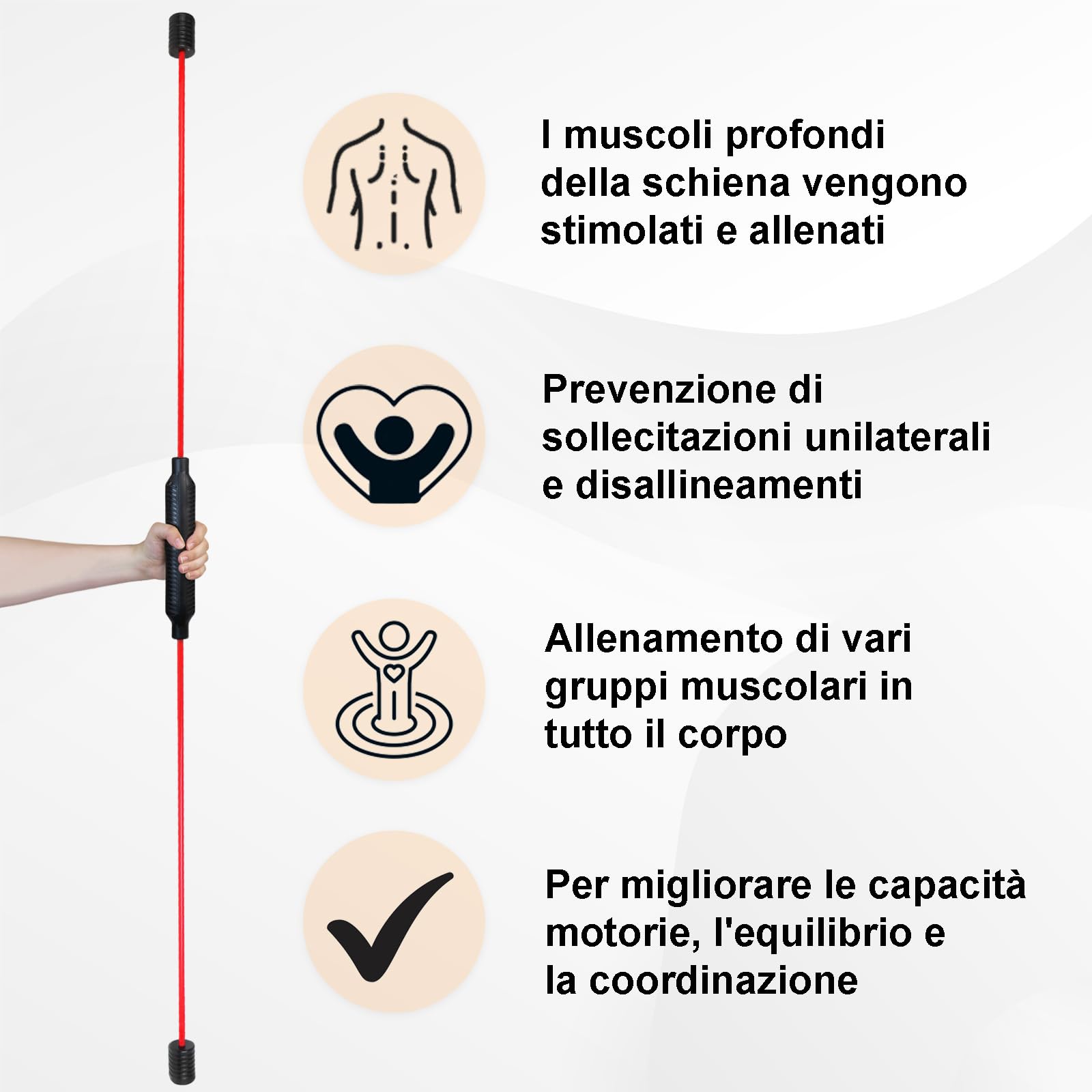 ALPIDEX Swing Stick Barra Flessibile Fitness per allenare la muscolatura Profonda