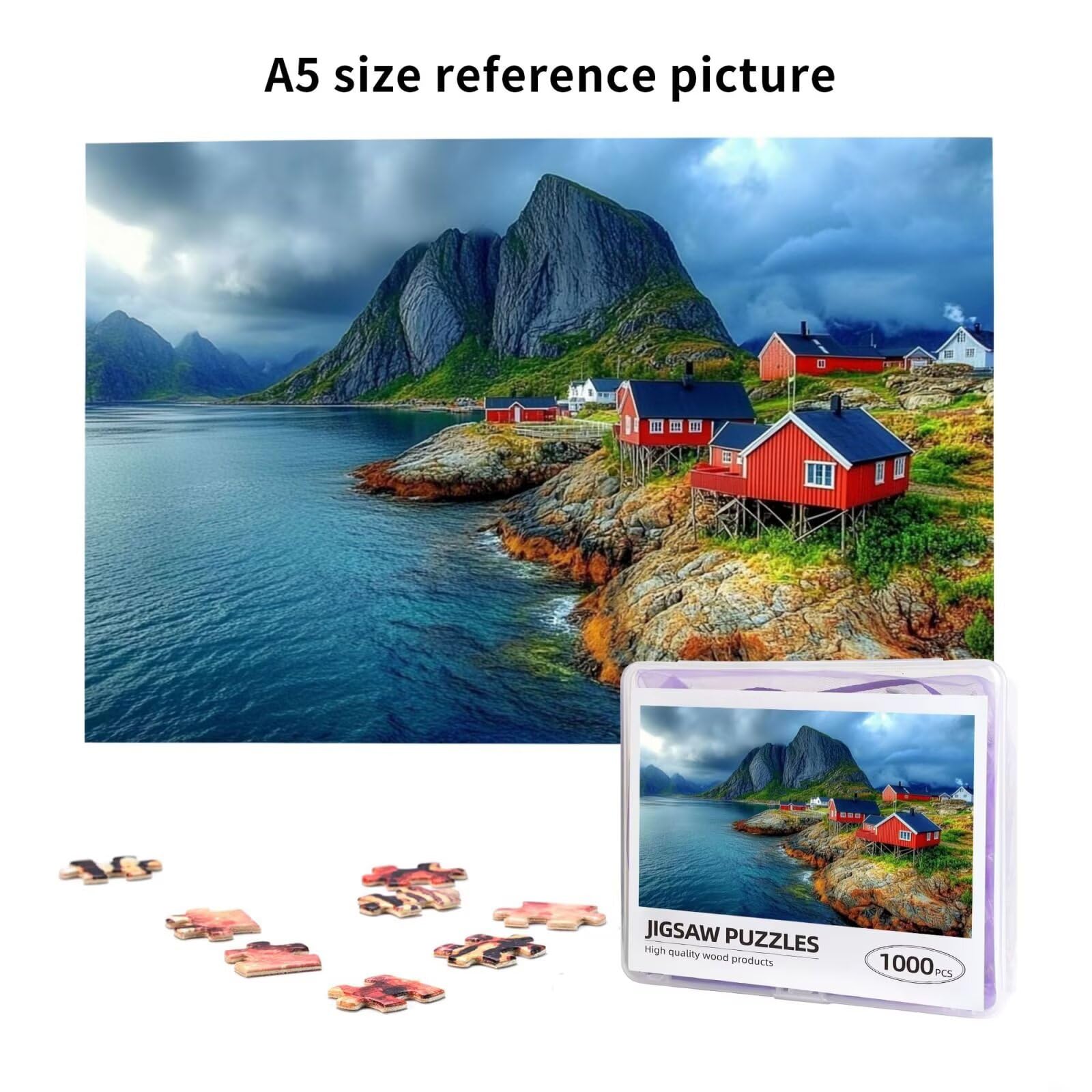 Puzzle 2000 Teile, Puzzle Erwachsene, Holzpuzzle Meer Impossible Jigsaw, Clevere Rätsel, HD Farbe Jigsaw mit Geschenkbox Verpackung for Aesthetic Room Decor, Geschenke für Frauen Berg 100x70cm p-1815