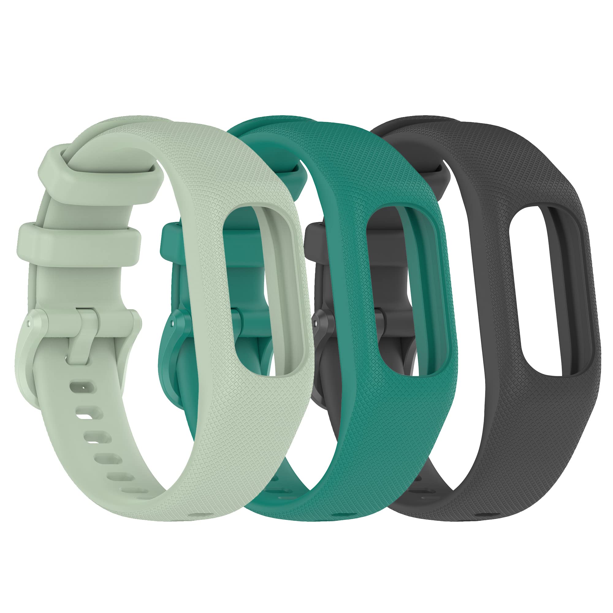 3 Cinturini In Silicone Morbido Per Garmin Vivosmart 5 - Ricambio Con Fibbia Metallica - Taglia Unica (5.8-8.5 Pollici)