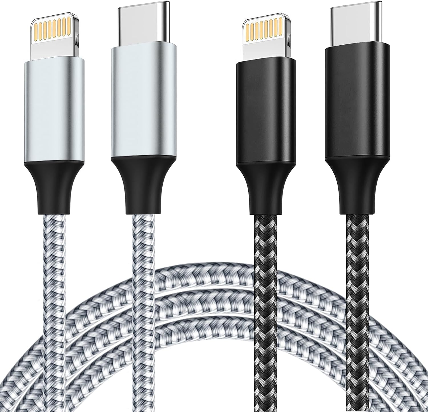IDISON Cable iphone usb C 1M+2M Lot de 2, Certifiés MFI Cable usb C