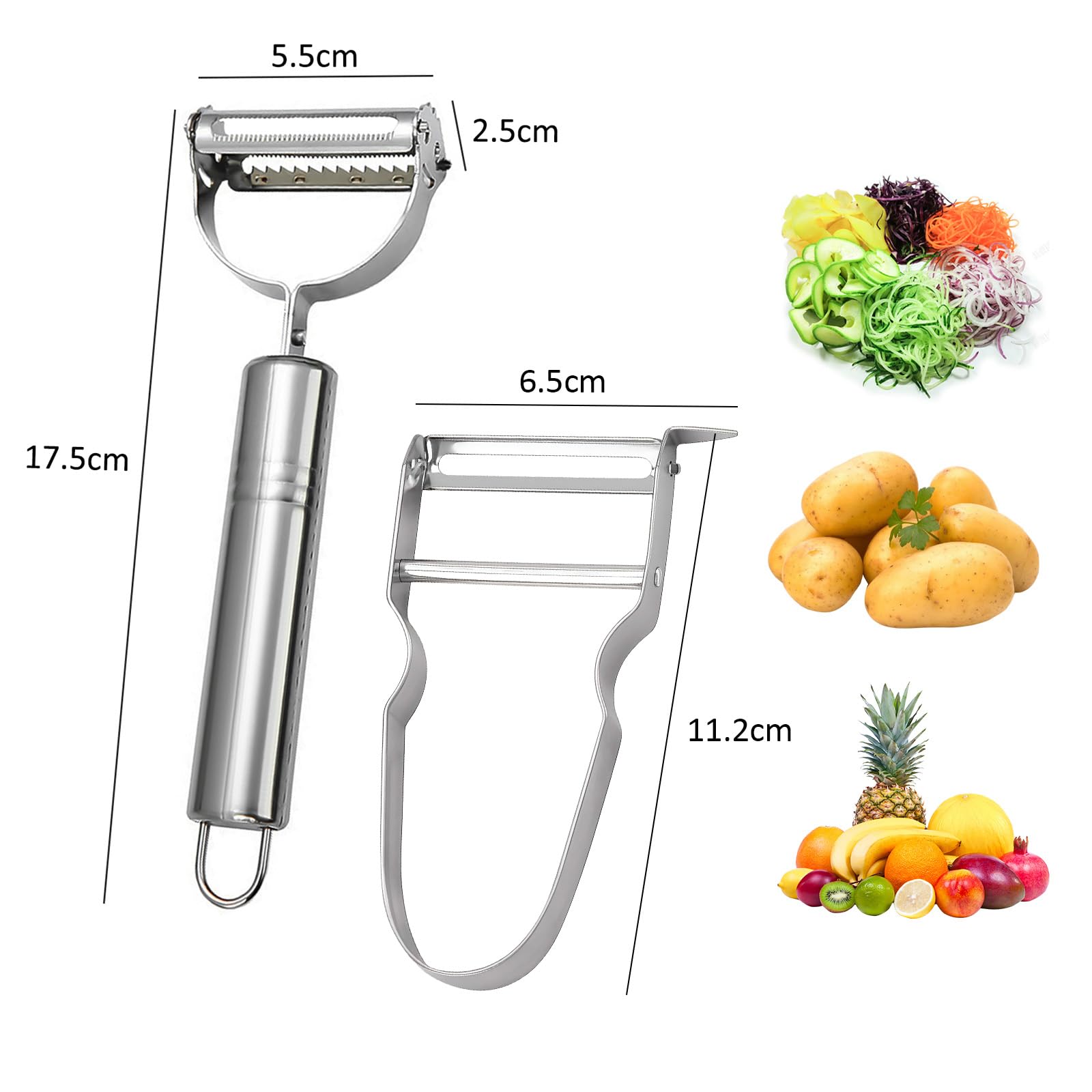 ZZM Fruit and Vegetable Peeler, Stainless Steel, Stainless Steel Peeler. — Amazon image 2