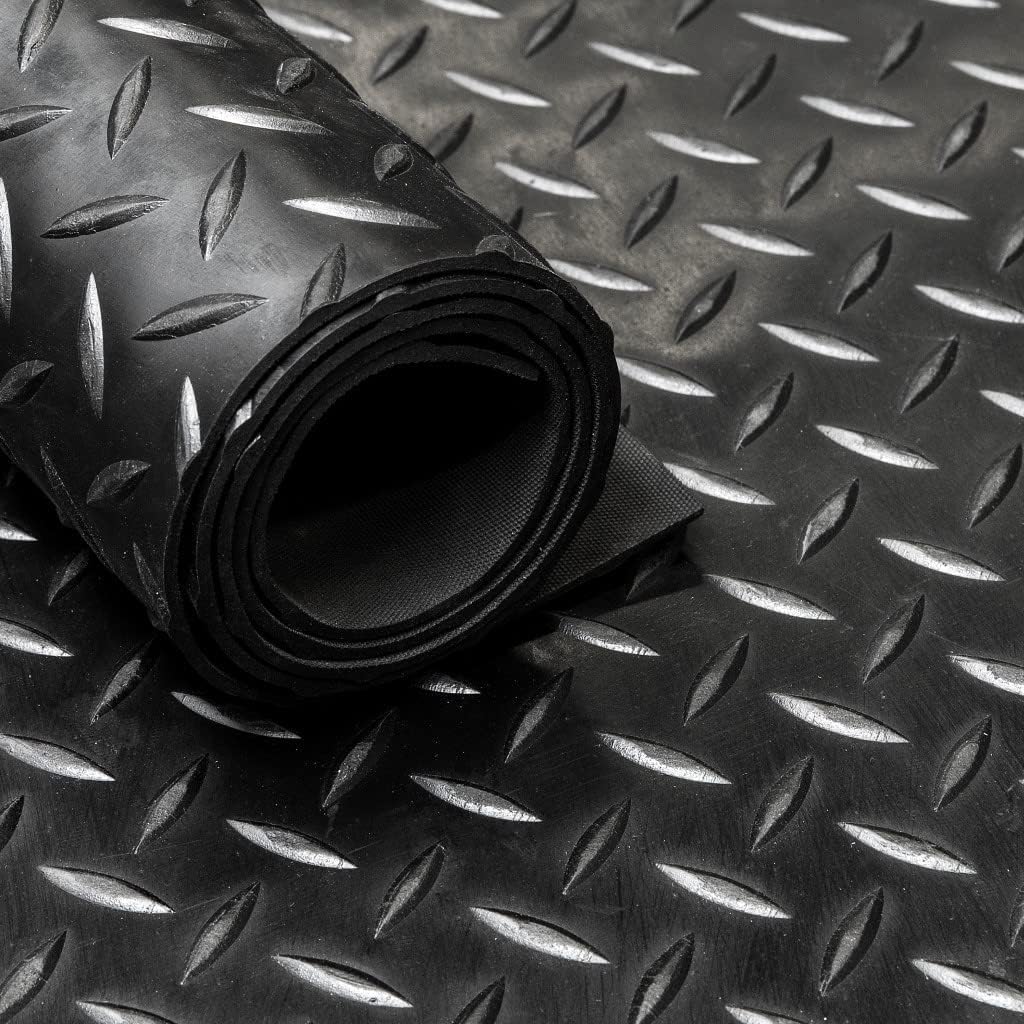 Rubber Loper / Rubbermat Op Rol Ribbel 3mm - Breedte 100 Cm